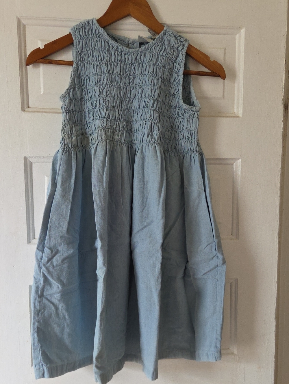 GAP Pale Blue Smocked Cotton Sundress